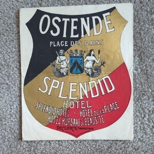 Antique Belgian Luggage Tag